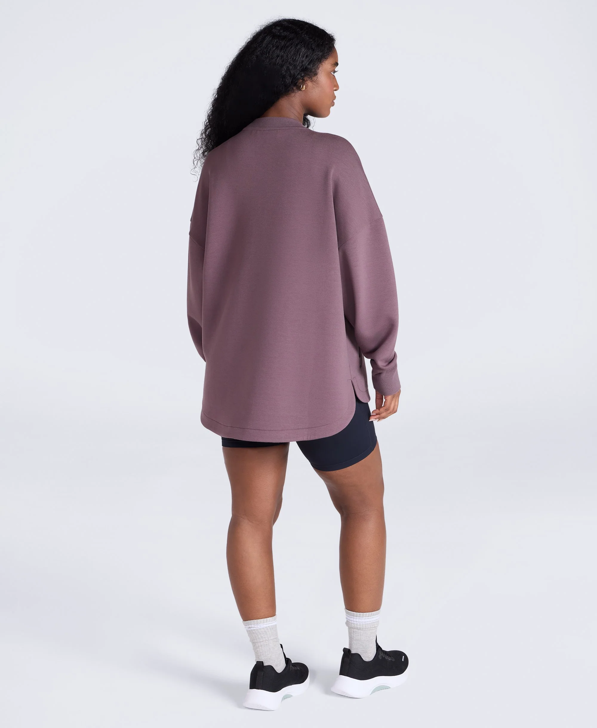 Vicky Womens Longline Sweat - Purple - Image 4