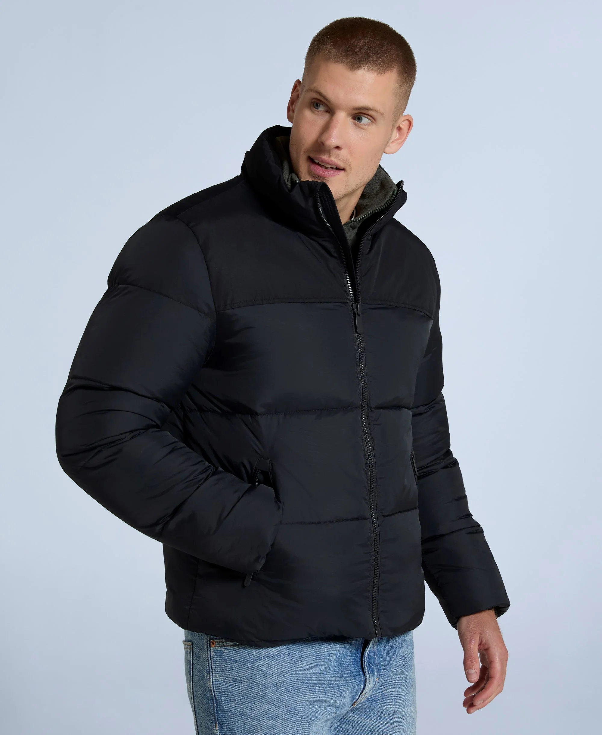 Volt Mens Padded Jacket - Jet Black - Image 3