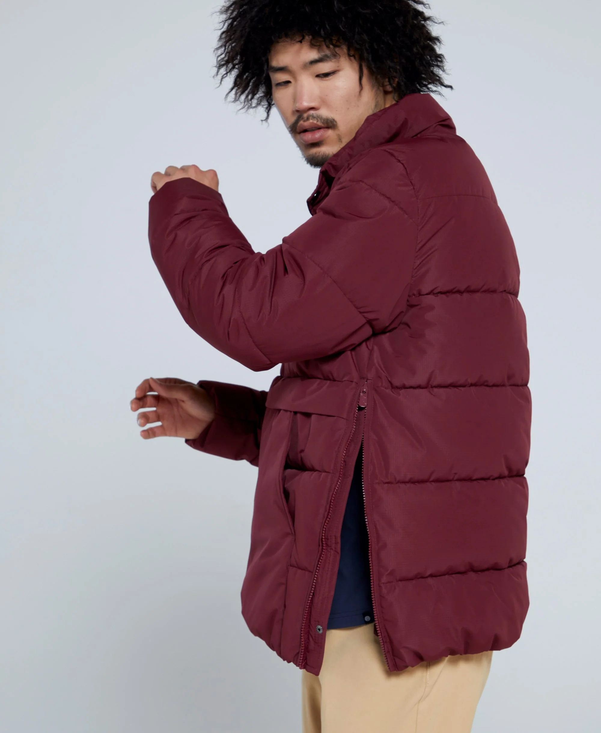 Westbay Mens Puffer Jacket - Burgundy - Image 3