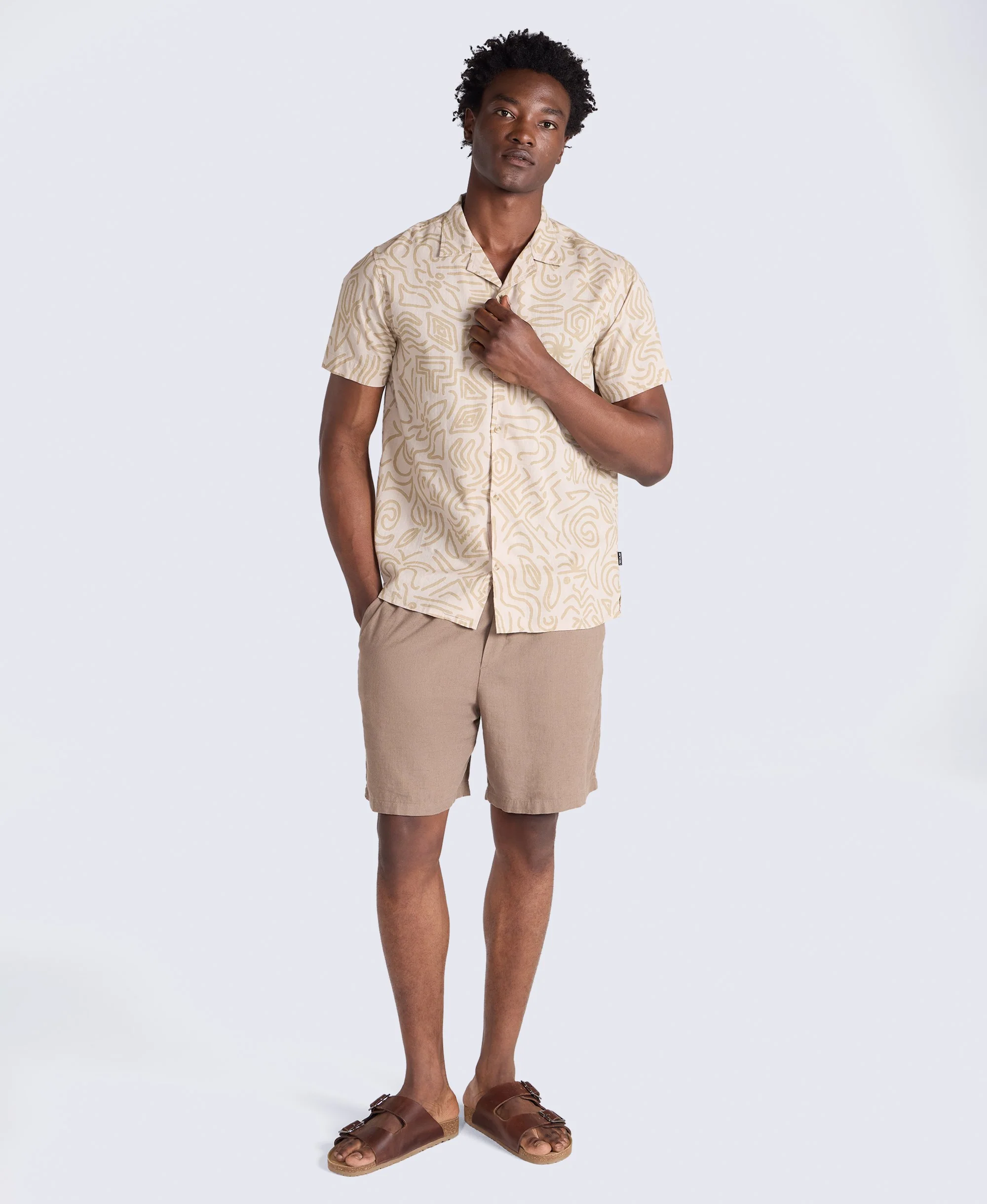 Will Mens Printed Shirt - Beige - Image 2