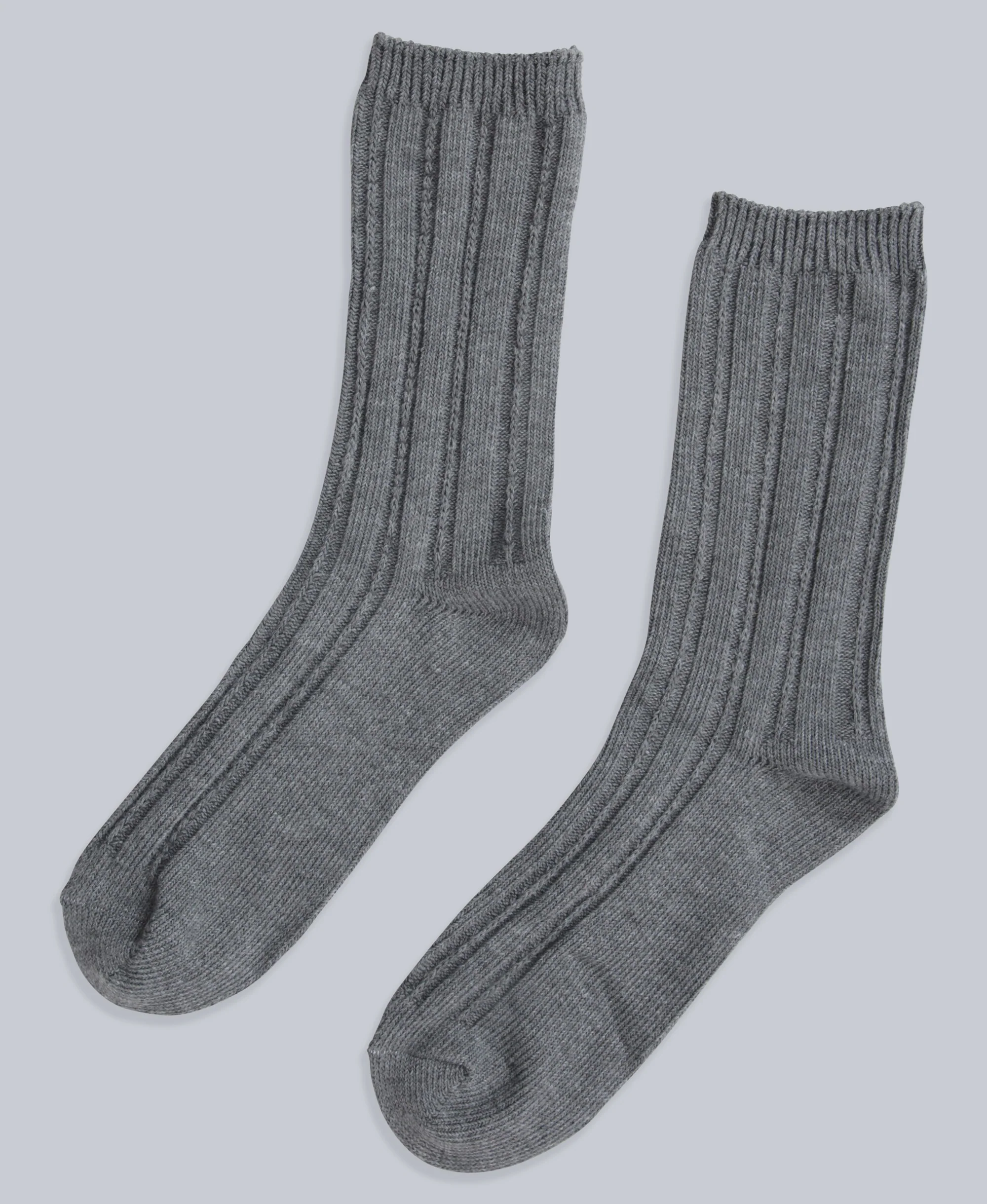 Willow Womens Twisted Ribbed Socks- 3 Pack - Dark Grey - Image 3