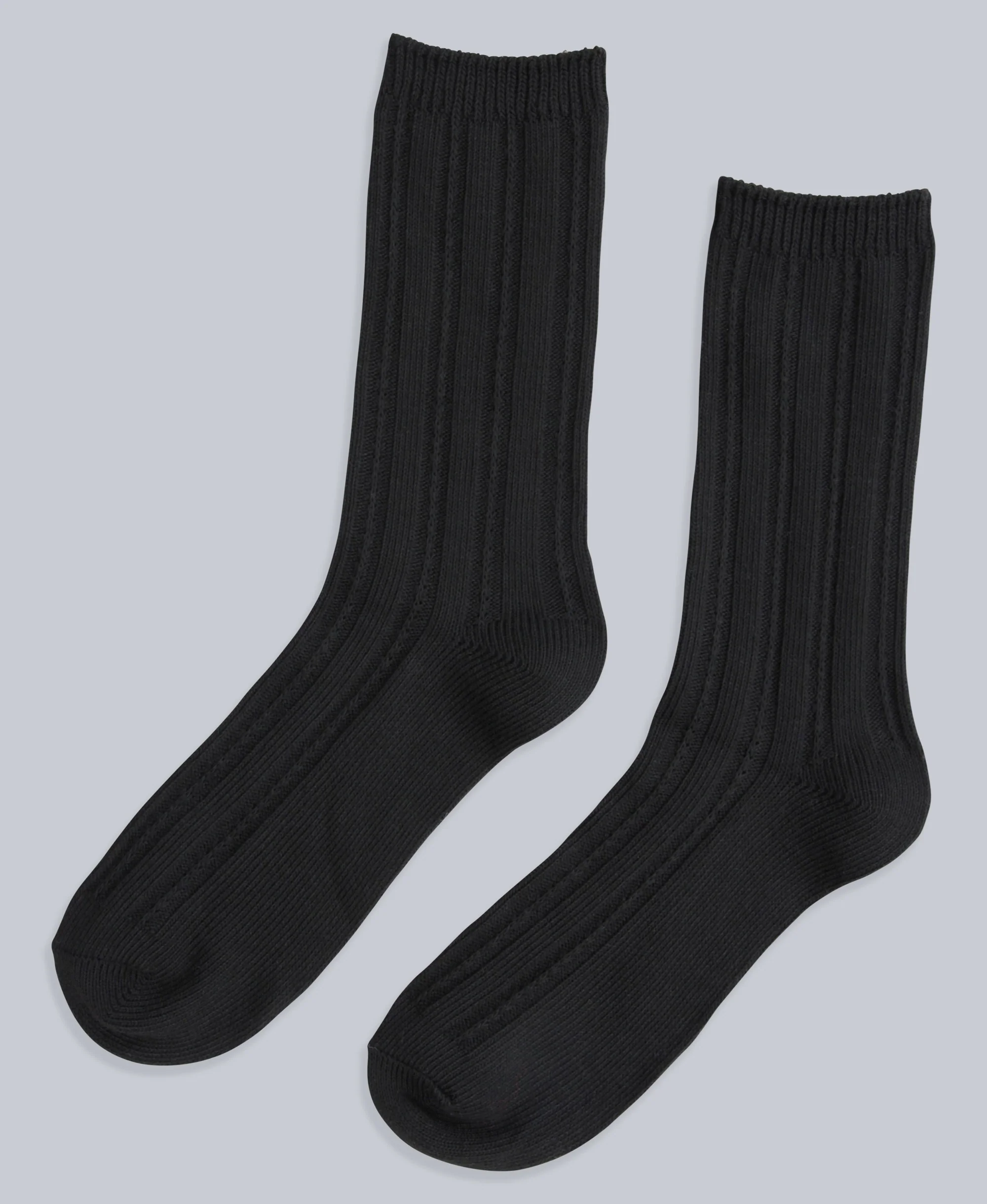 Willow Womens Twisted Ribbed Socks- 3 Pack - Dark Grey - Image 4