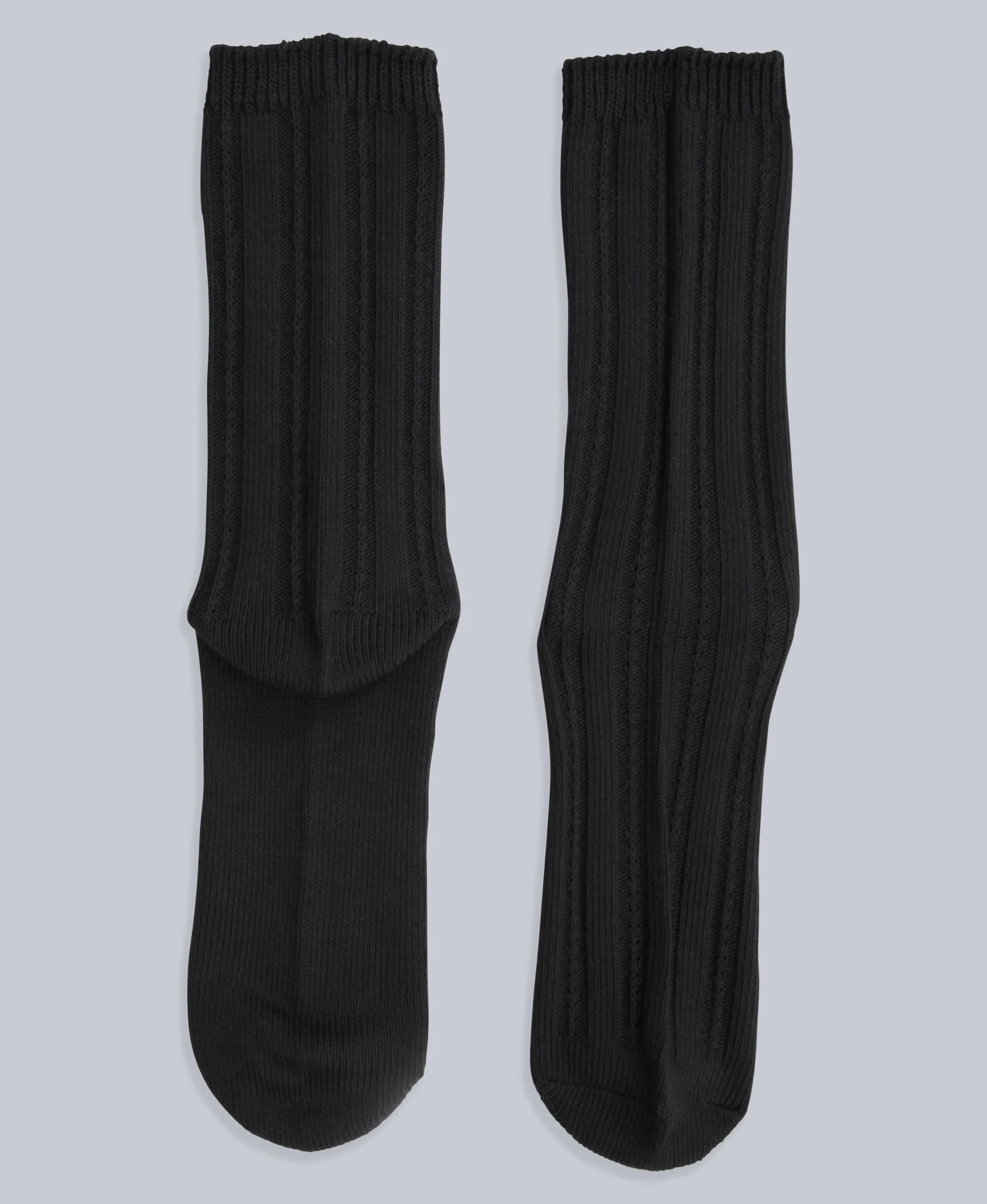 Willow Womens Twisted Ribbed Socks- 3 Pack - Dark Grey - Image 7