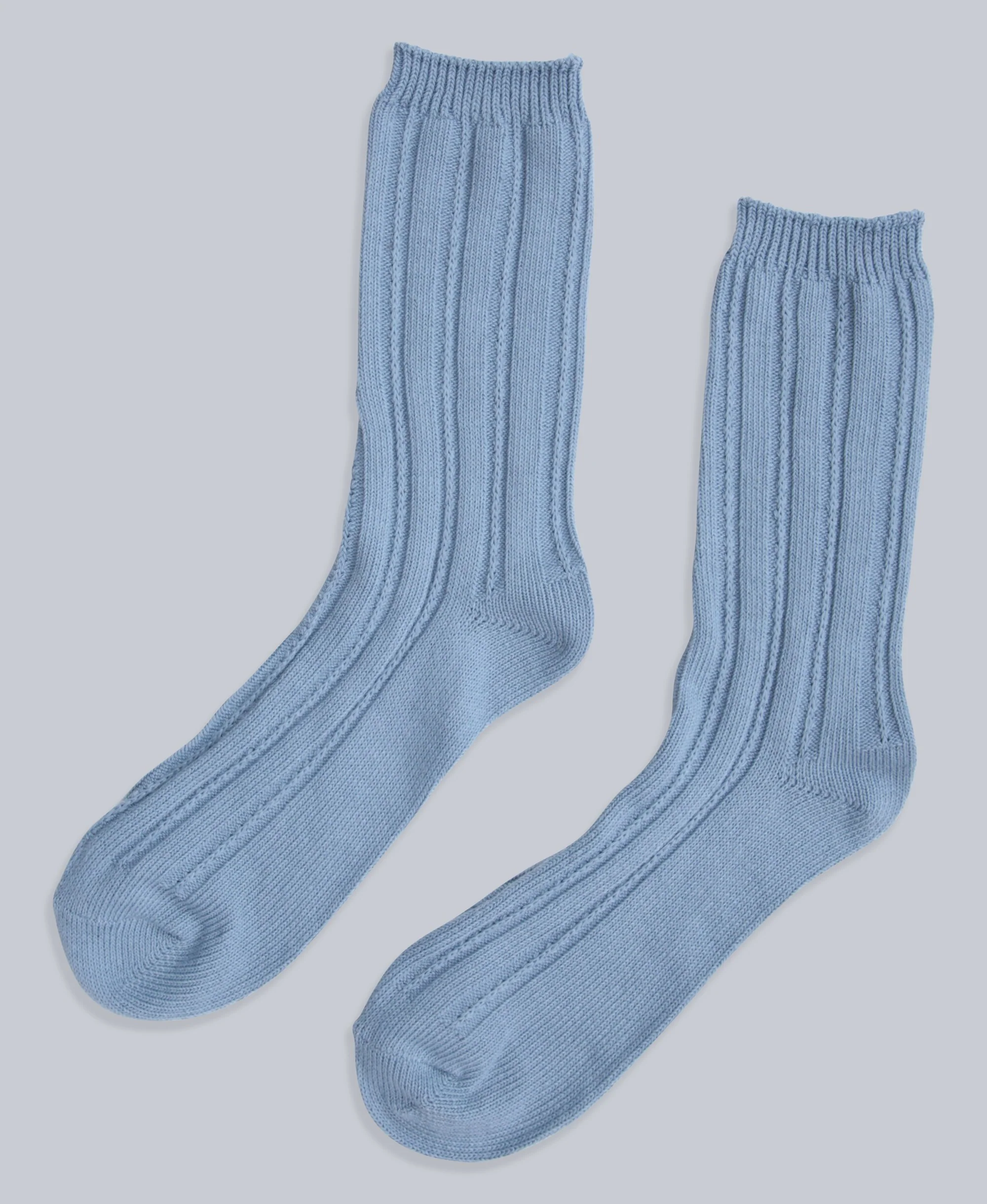 Willow Womens Twisted Ribbed Socks- 3 Pack - Navy - Image 3
