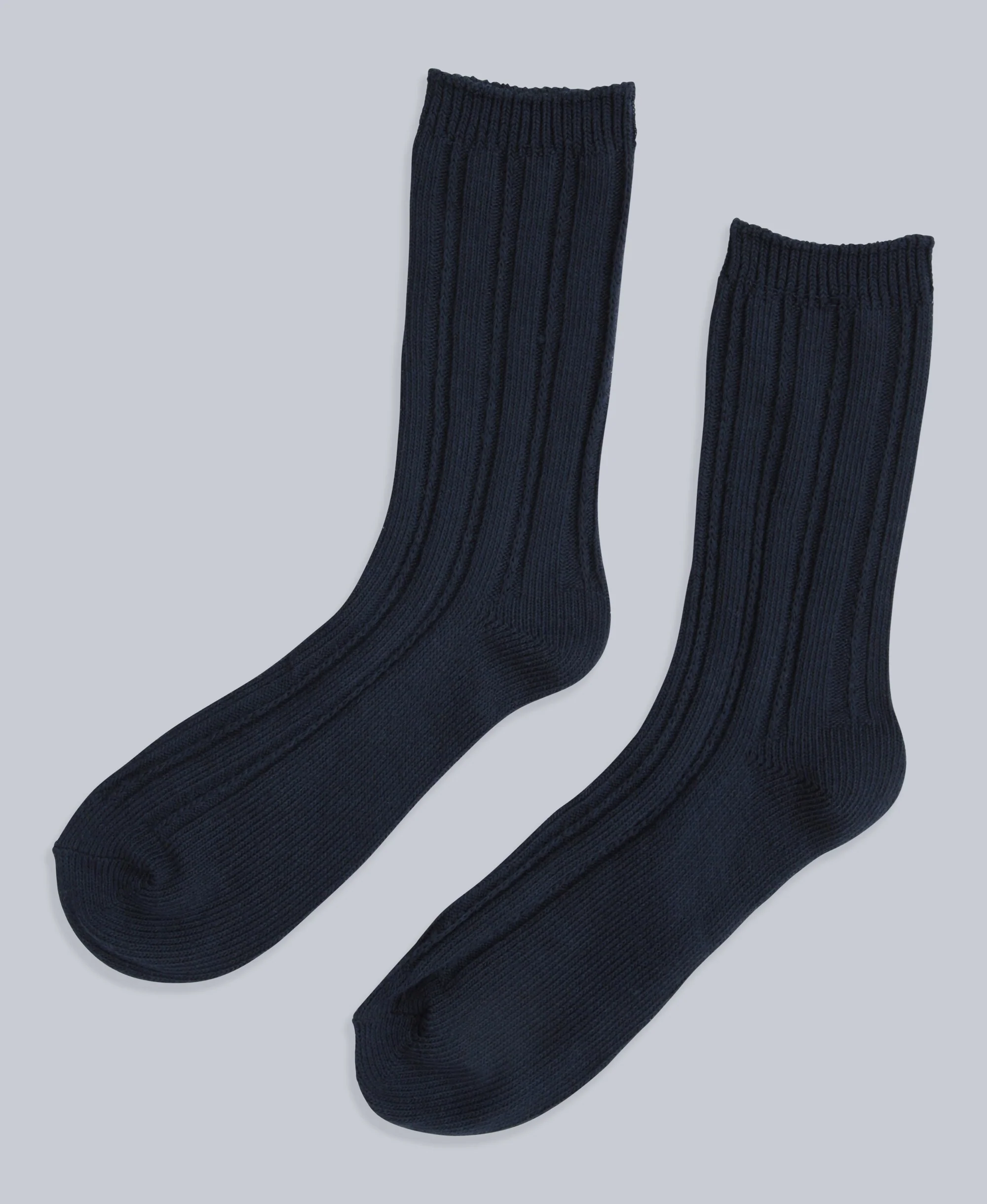 Willow Womens Twisted Ribbed Socks- 3 Pack - Navy - Image 4