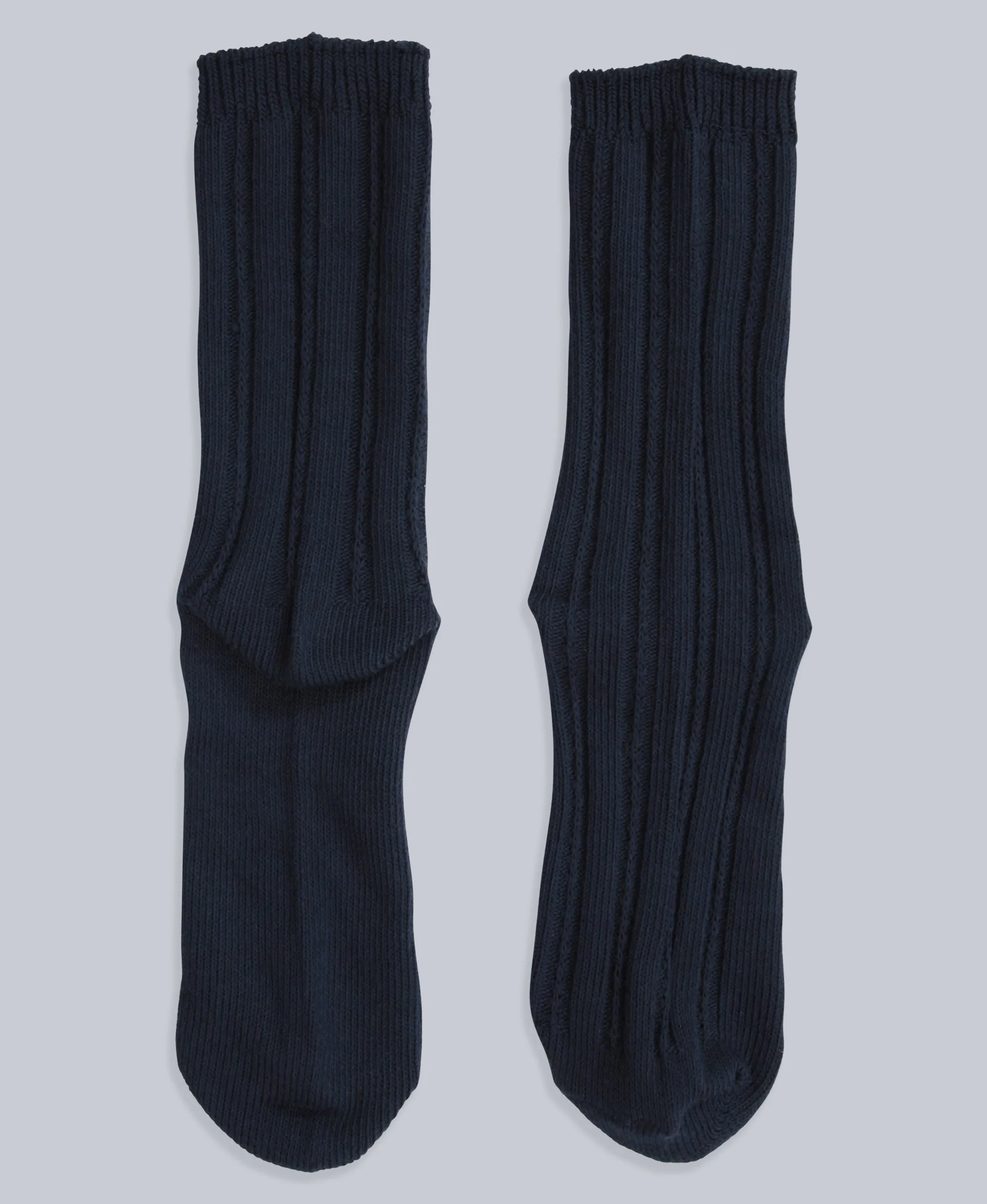 Willow Womens Twisted Ribbed Socks- 3 Pack - Navy - Image 5