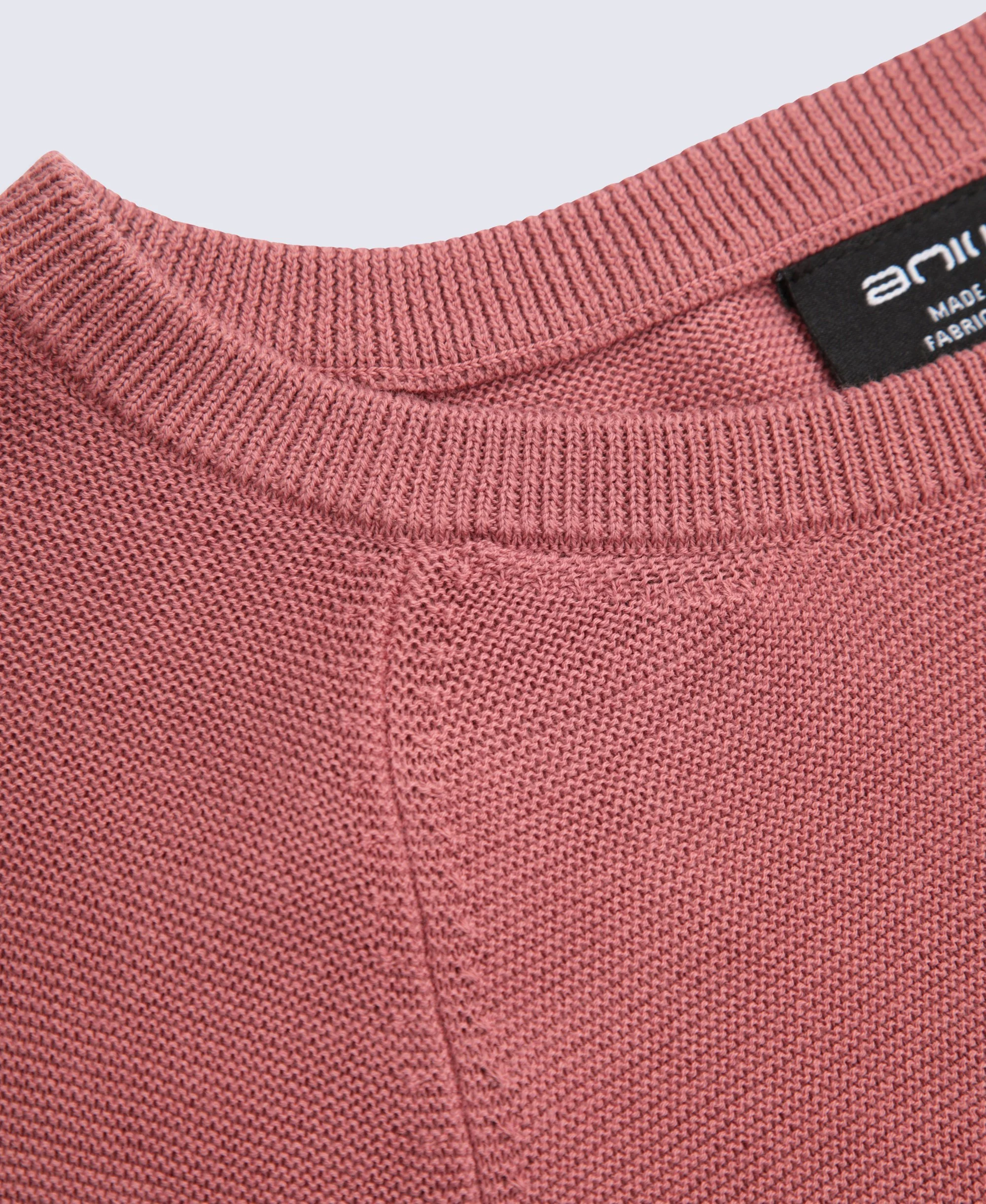 Womens Cotton Textured Jumper - Pink - Image 3