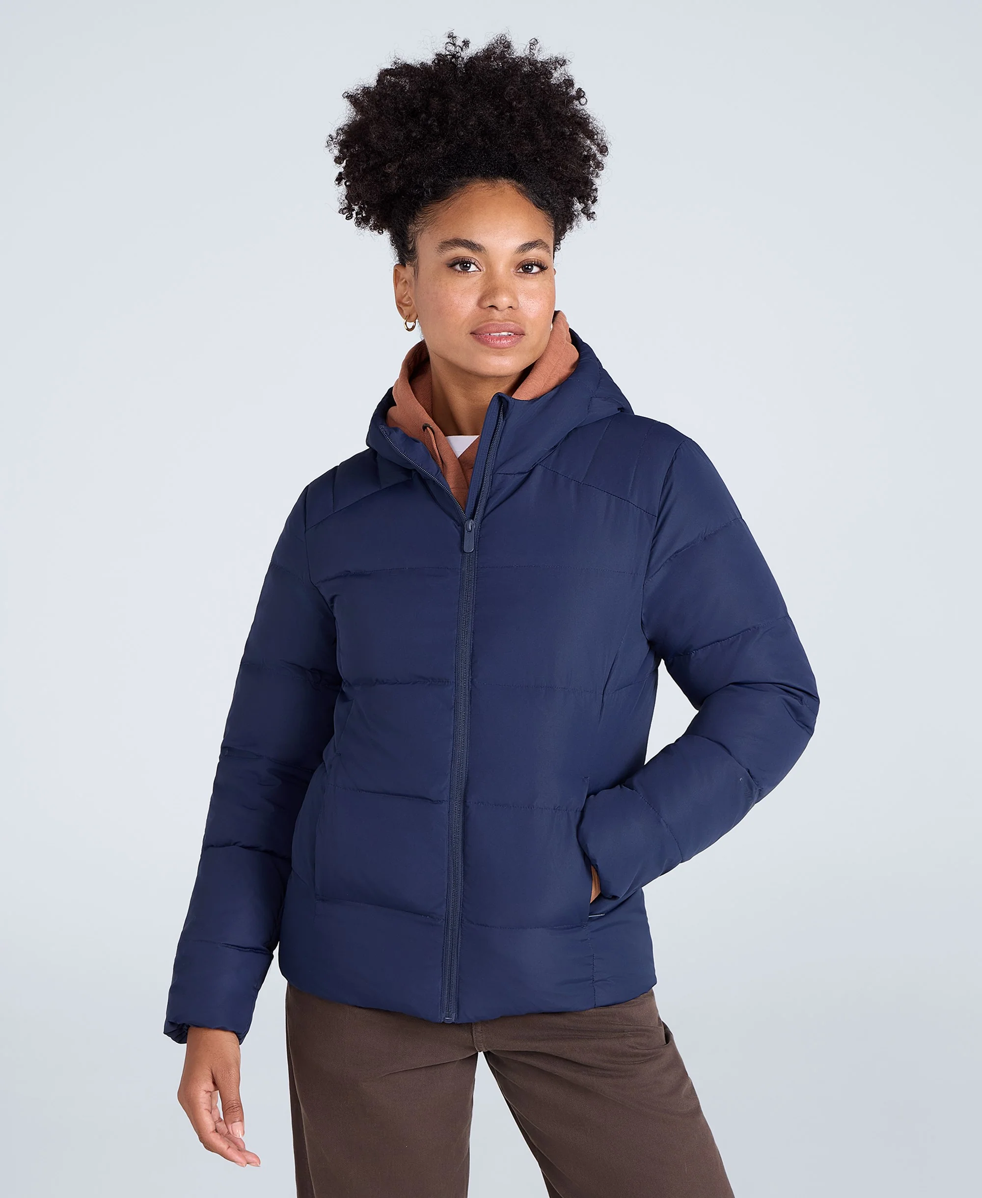 Womens Tech Down Mid Weight Jacket - Navy - Image 3