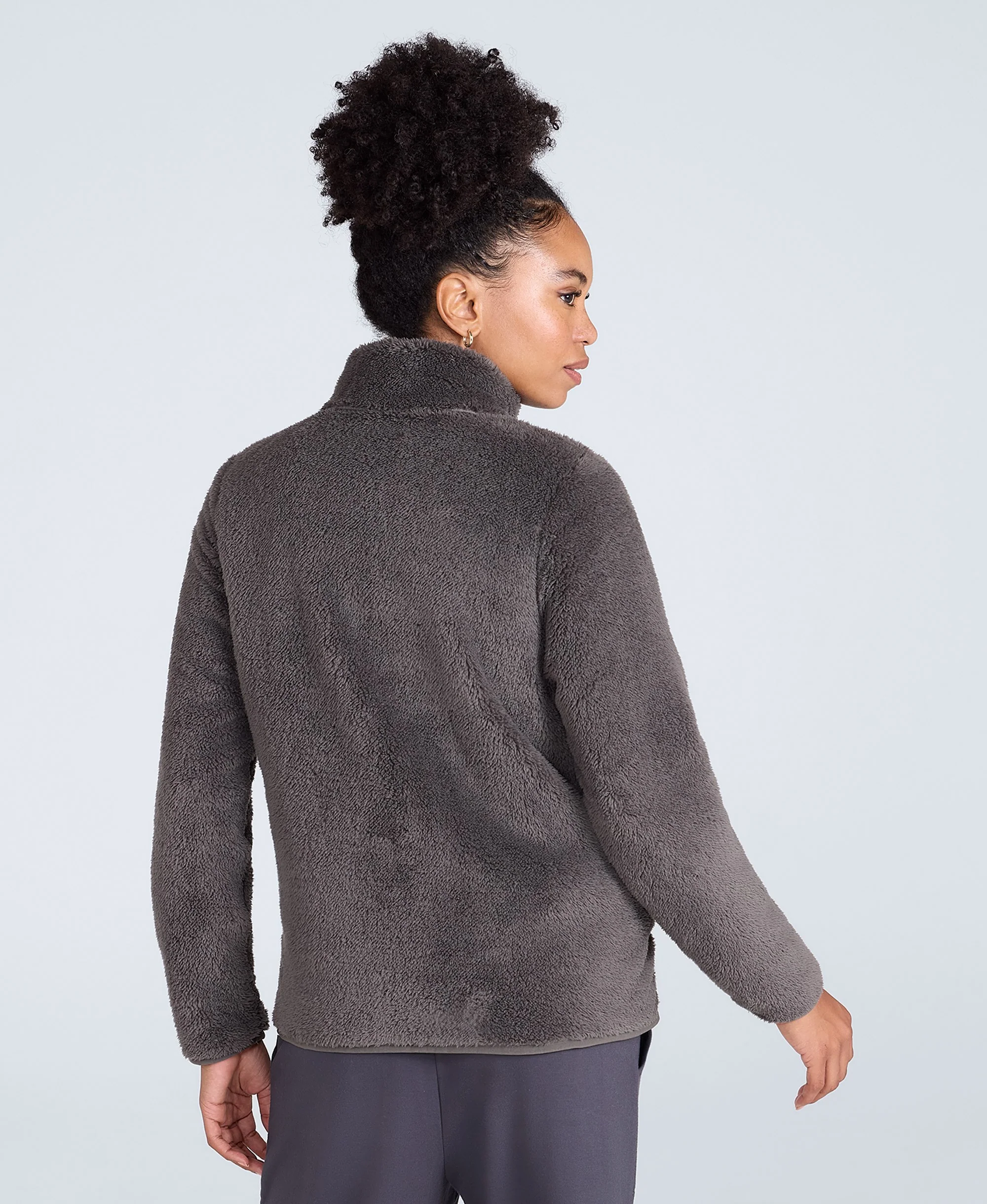 Teddy Womens Half Zip Fleece - Khaki - Image 4