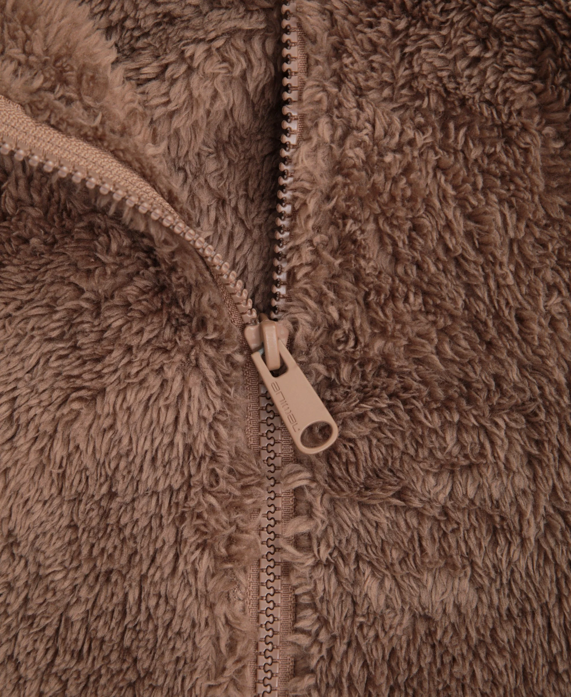 Teddy Womens Half Zip Fleece - Tan - Image 8