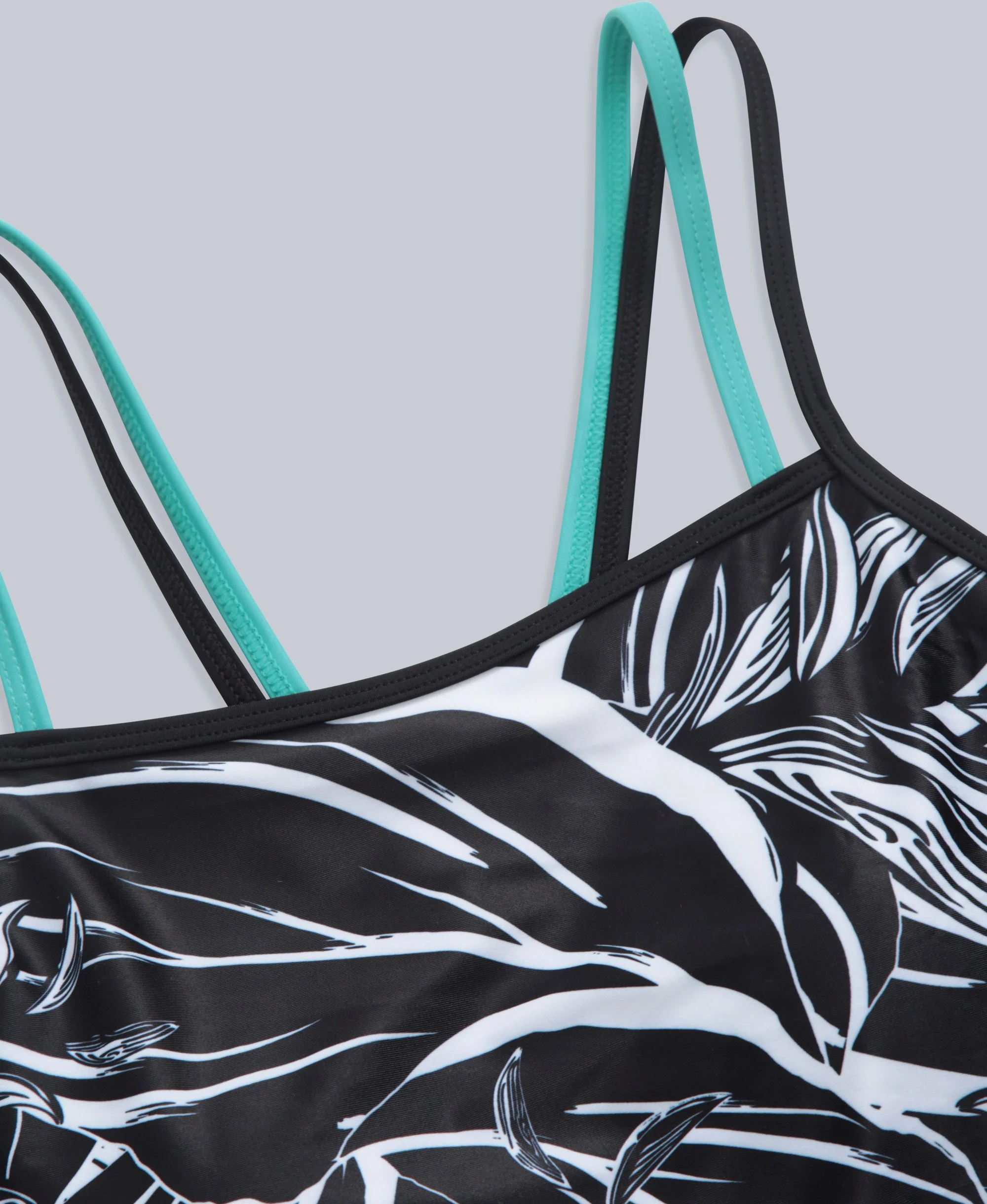 Zora Womens Printed Strappy Swimsuit - Jet Black - Image 6